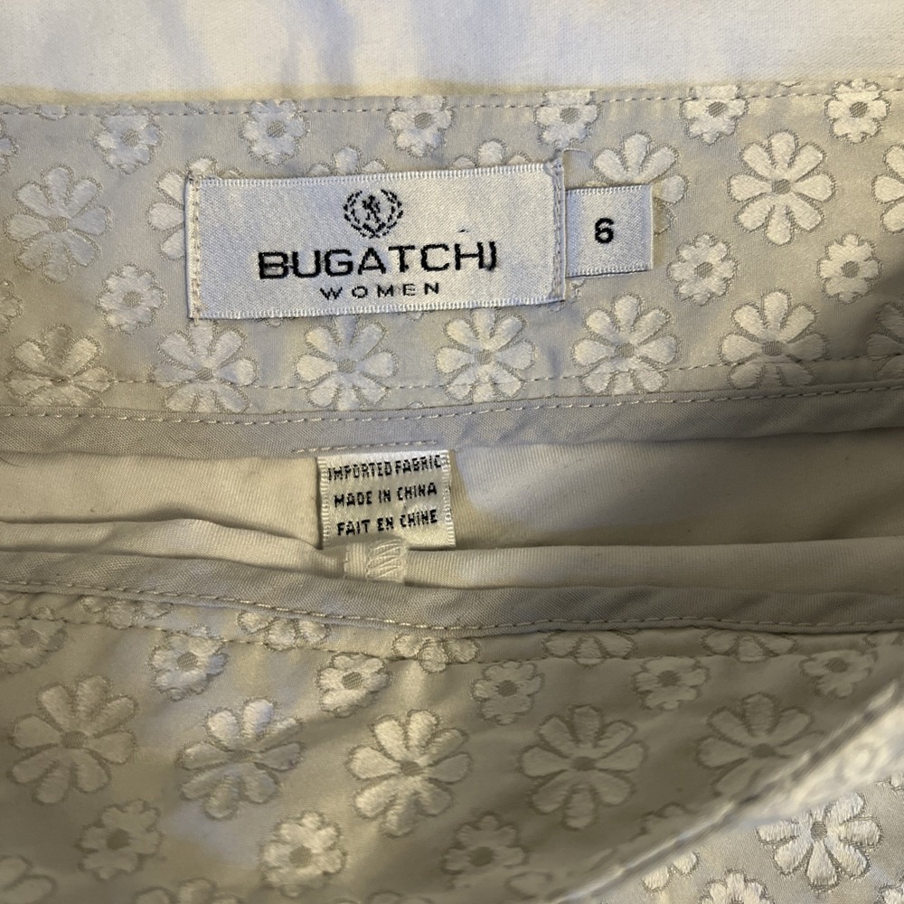 Bugatchi Activewear Skort Silver White Floral Golf Tennis Skirt Womens Size 6 - Picture 2 of 6